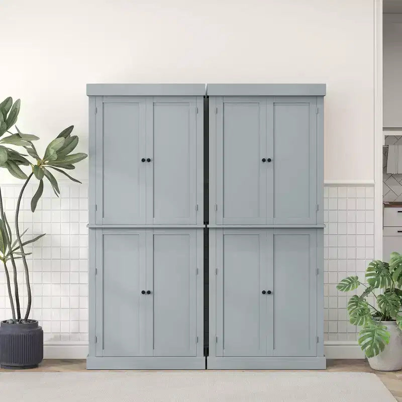Garde-manger de cuisine autoportant de 183 cm | 2 placards, étagères réglables