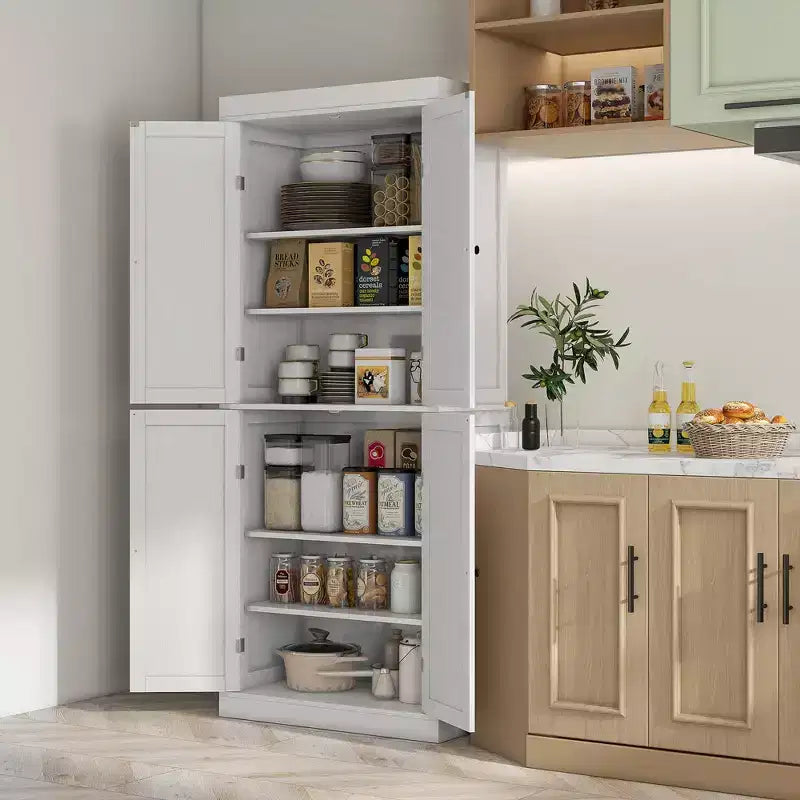 Garde-manger de cuisine autoportant de 183 cm | 2 placards, étagères réglables