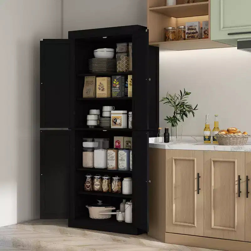 Garde-manger de cuisine autoportant de 183 cm | 2 placards, étagères réglables