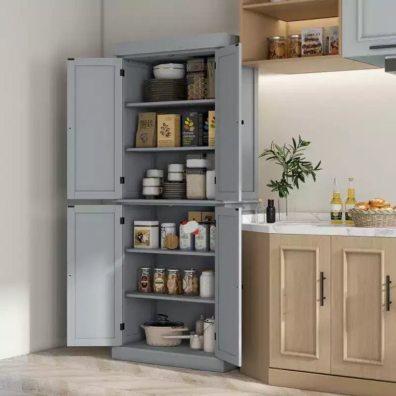 Garde-manger de cuisine autoportant de 183 cm | 2 placards, étagères réglables
