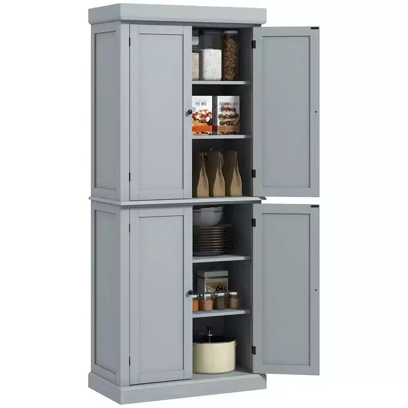 Garde-manger de cuisine autoportant de 183 cm | 2 placards, étagères réglables