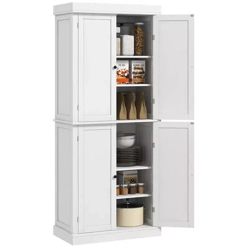 Garde-manger de cuisine autoportant de 183 cm | 2 placards, étagères réglables