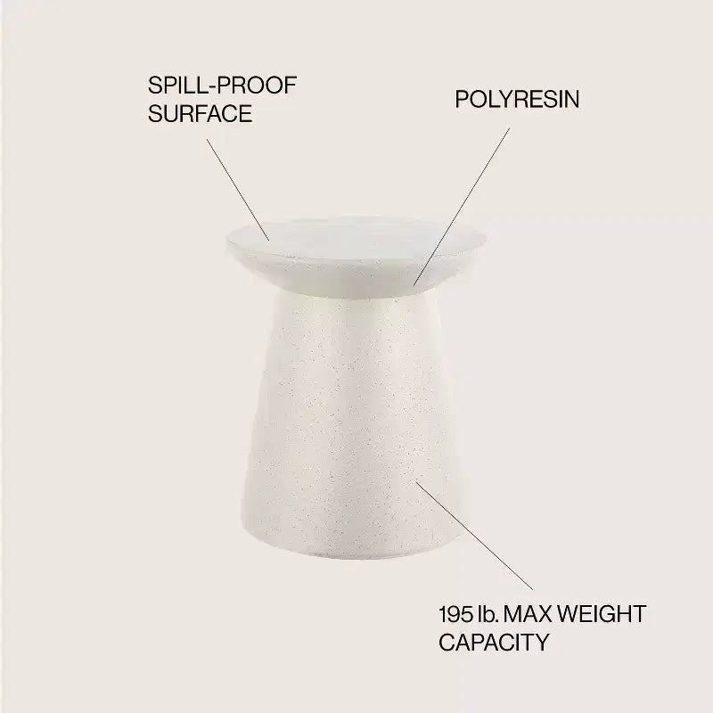 Table d'appoint Tambour Minimaliste 40cm | Utilisation Intérieure & Extérieure