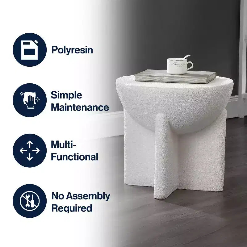 Table d'appoint Tambour Minimaliste 40cm | Utilisation Intérieure & Extérieure