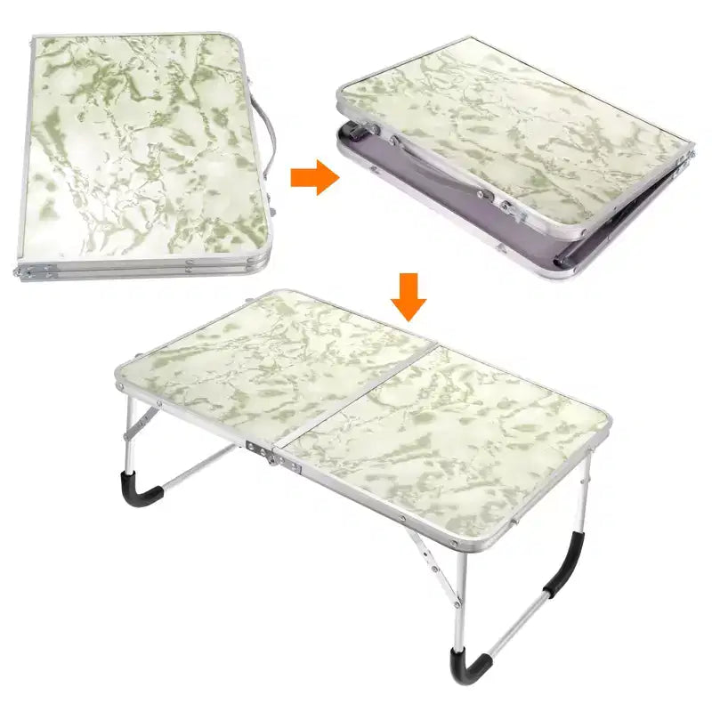 Table de travail portable pliable Unique Bargains pour lit/canapé/pique-nique, blanc vert, 1 pièce