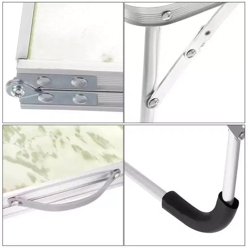 Table de travail portable pliable Unique Bargains pour lit/canapé/pique-nique, blanc vert, 1 pièce