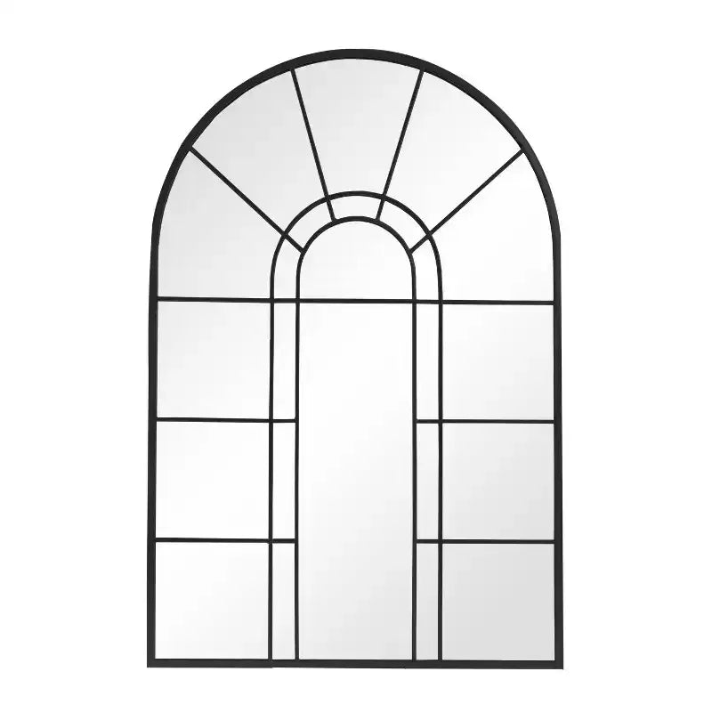 Miroir Mural Décoratif Motif Fenêtre Cadre Métallique