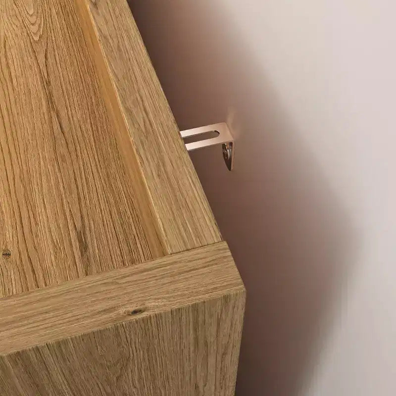 Commode 4 tiroirs en bois moderne | Poignées en métal, finition naturelle