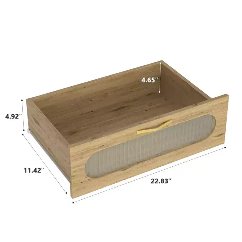 Commode 4 tiroirs en bois moderne | Poignées en métal, finition naturelle