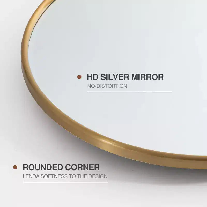 Miroir de courtoisie ovale pivotant à cadre métallique pour salle de bain