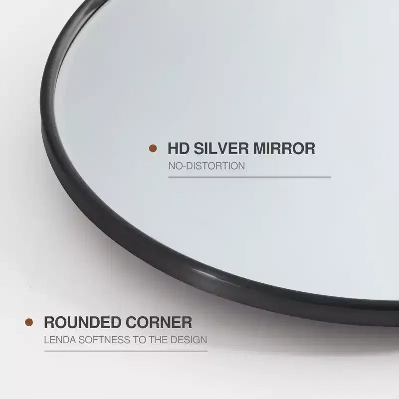 Miroir de courtoisie ovale pivotant à cadre métallique pour salle de bain