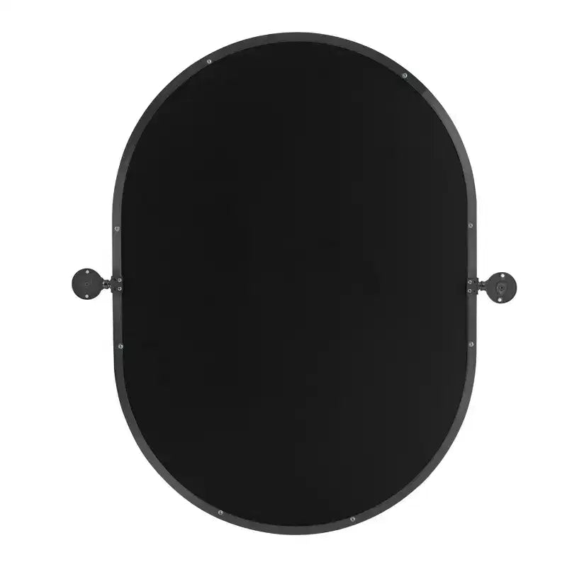 Miroir de courtoisie ovale pivotant à cadre métallique pour salle de bain