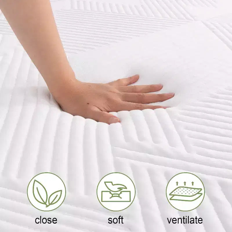 Matelas en mousse à mémoire de forme 25 cm | Gel rafraîchissant, soutien moyen, décompression