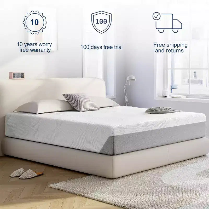 Matelas en mousse à mémoire de forme 25 cm | Gel rafraîchissant, soutien moyen, décompression
