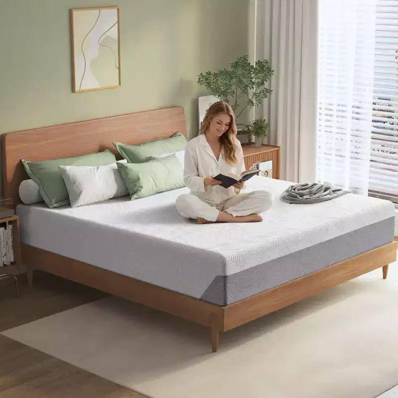 Matelas en mousse à mémoire de forme 25 cm | Gel rafraîchissant, soutien moyen, décompression