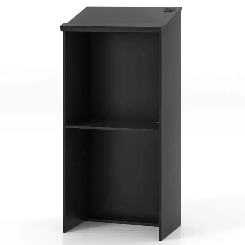 Pupitre en bois sur pied | Étagère réglable, porte-stylos, passe-câbles