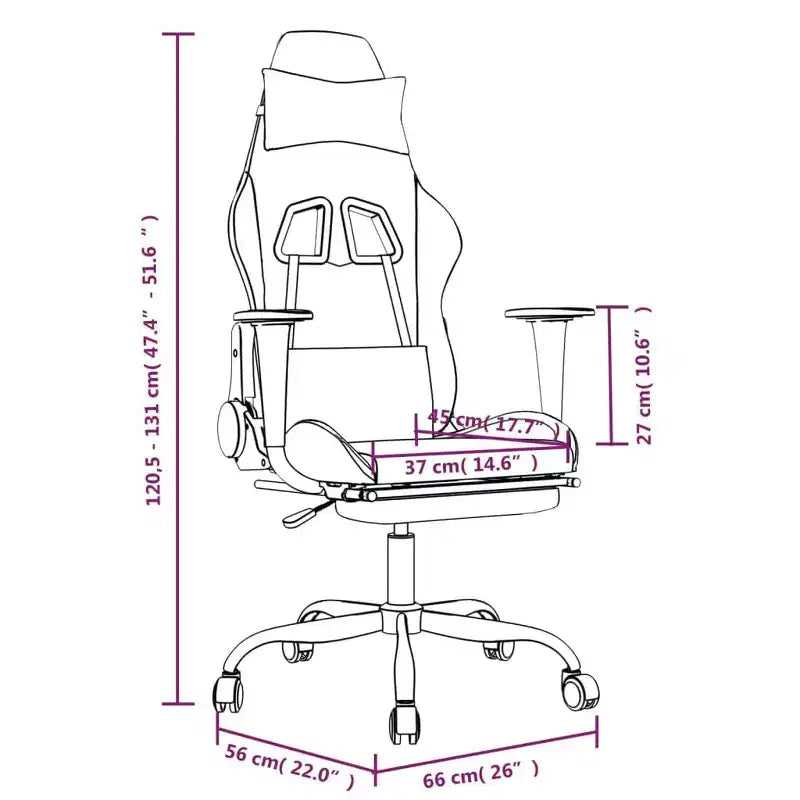 Fauteuil de massage gaming avec repose-pieds | Similicuir noir