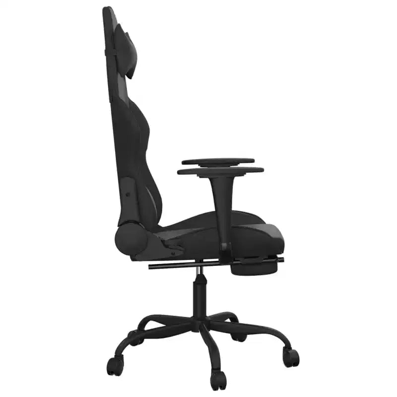 Fauteuil de massage gaming avec repose-pieds | Similicuir noir