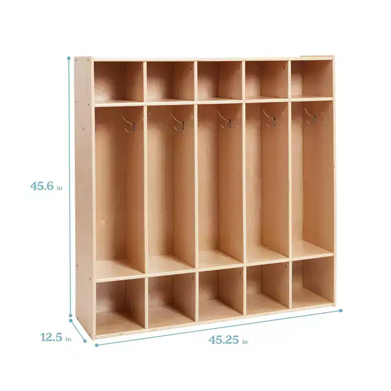 Vestiaire à 5 sections avec rangement à casiers | Mobilier de salle de classe