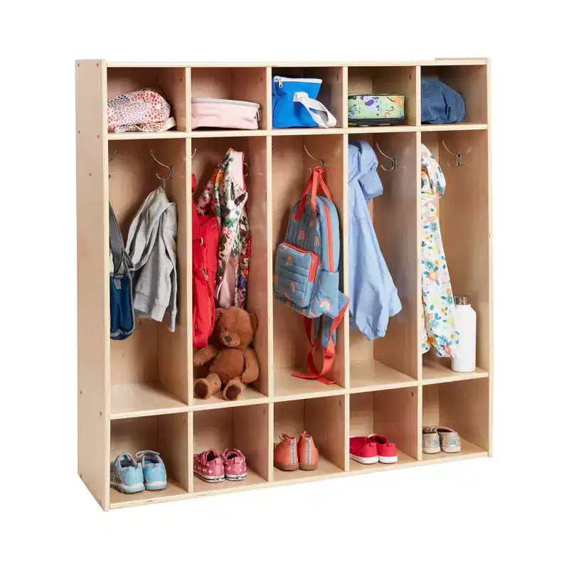 Vestiaire à 5 sections avec rangement à casiers | Mobilier de salle de classe