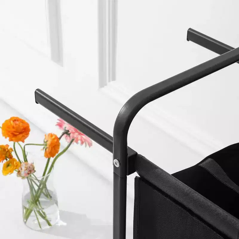 Panier à linge avec couvercle, Panier à linge 110L avec 2 sacs amovibles, Panier à linge sale à 2 compartiments pour buanderie, placard, salle de bain